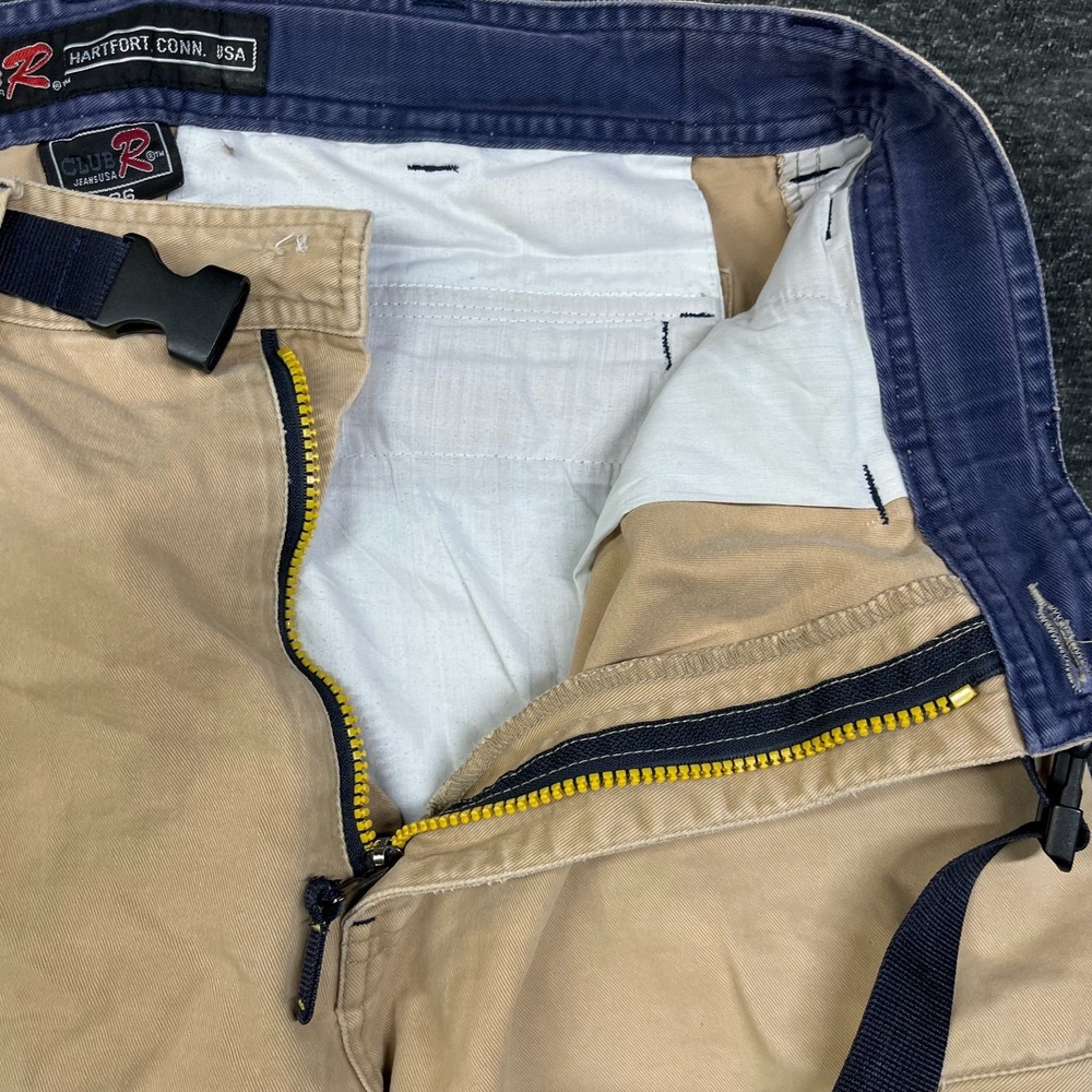 Vintage Club R Jeans USA Cargo Shorts Men's Tan Beige Belted Utility Y2K - 36 - Picture 9 of 16